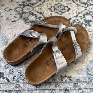 Birkenstock Mayari Birko-Flor Silver Sandals